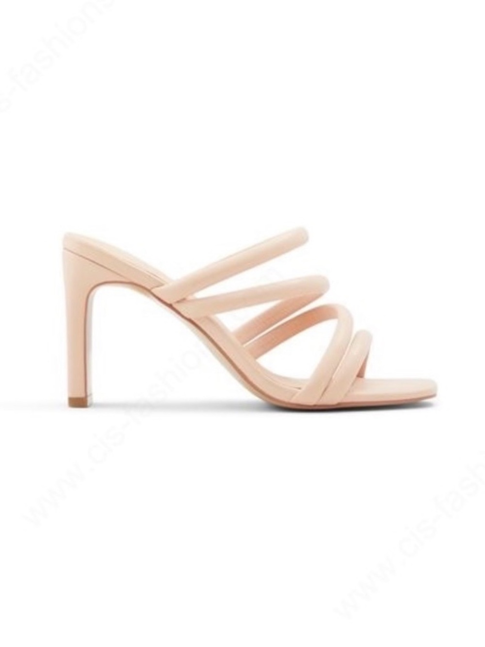 Nude Strappy High Heel Mule - Women